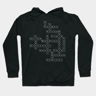 (1958HSSWT-D) Crossword pattern with words from a famous 1958 science fiction book. [Dark Background] Hoodie